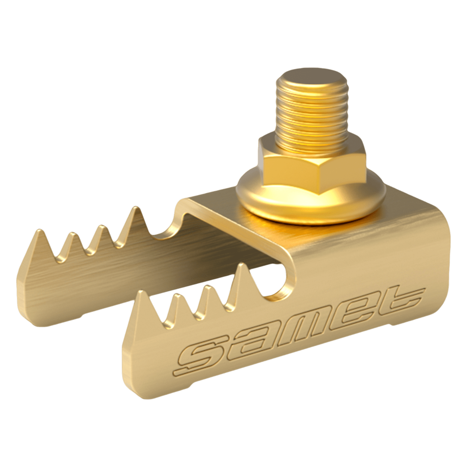 Grampa de Fijacion P/Cable Equipotencial Chapa Zincada Samet