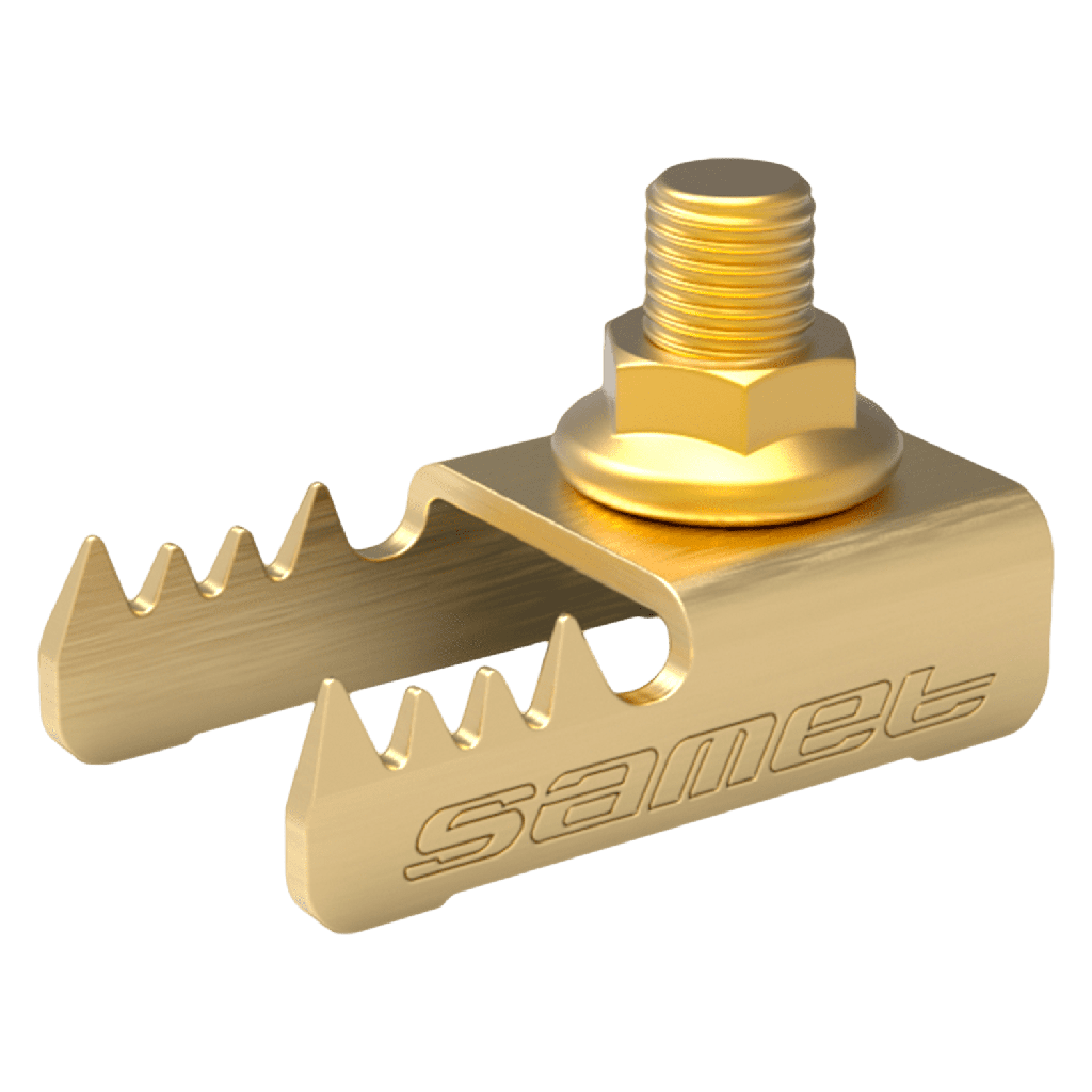 [26696] Grampa de Fijacion P/Cable Equipotencial Chapa Zincada Samet