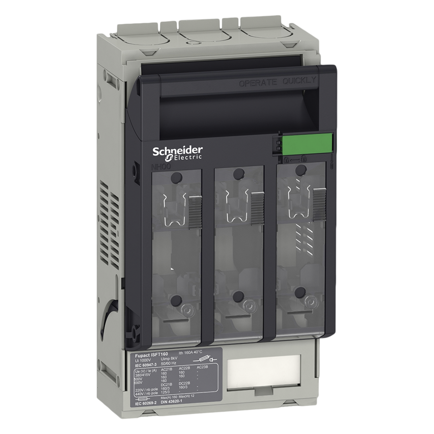 [28532] Seciconador 3x160A 690VCA Maneta Tipo Horno Fusibles Bajo Carga Schneider Electric