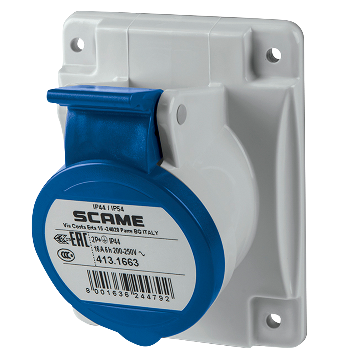 Toma Industrial Embutir 16A 3P 200V IP44 Scame