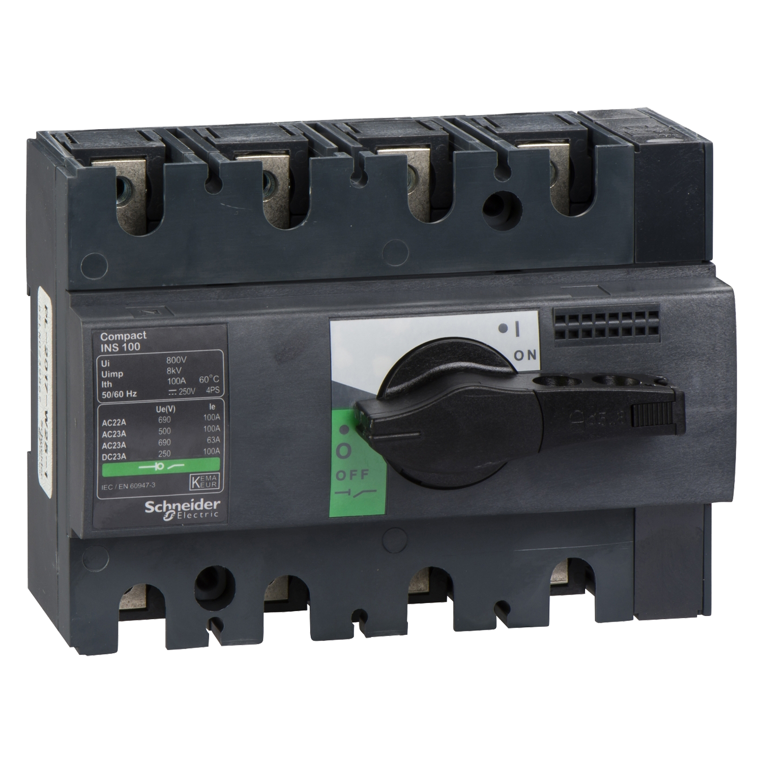 [30175] Interr. Manual Compact 4x100A 380VCA Maneta Giratoria Schneider Electric