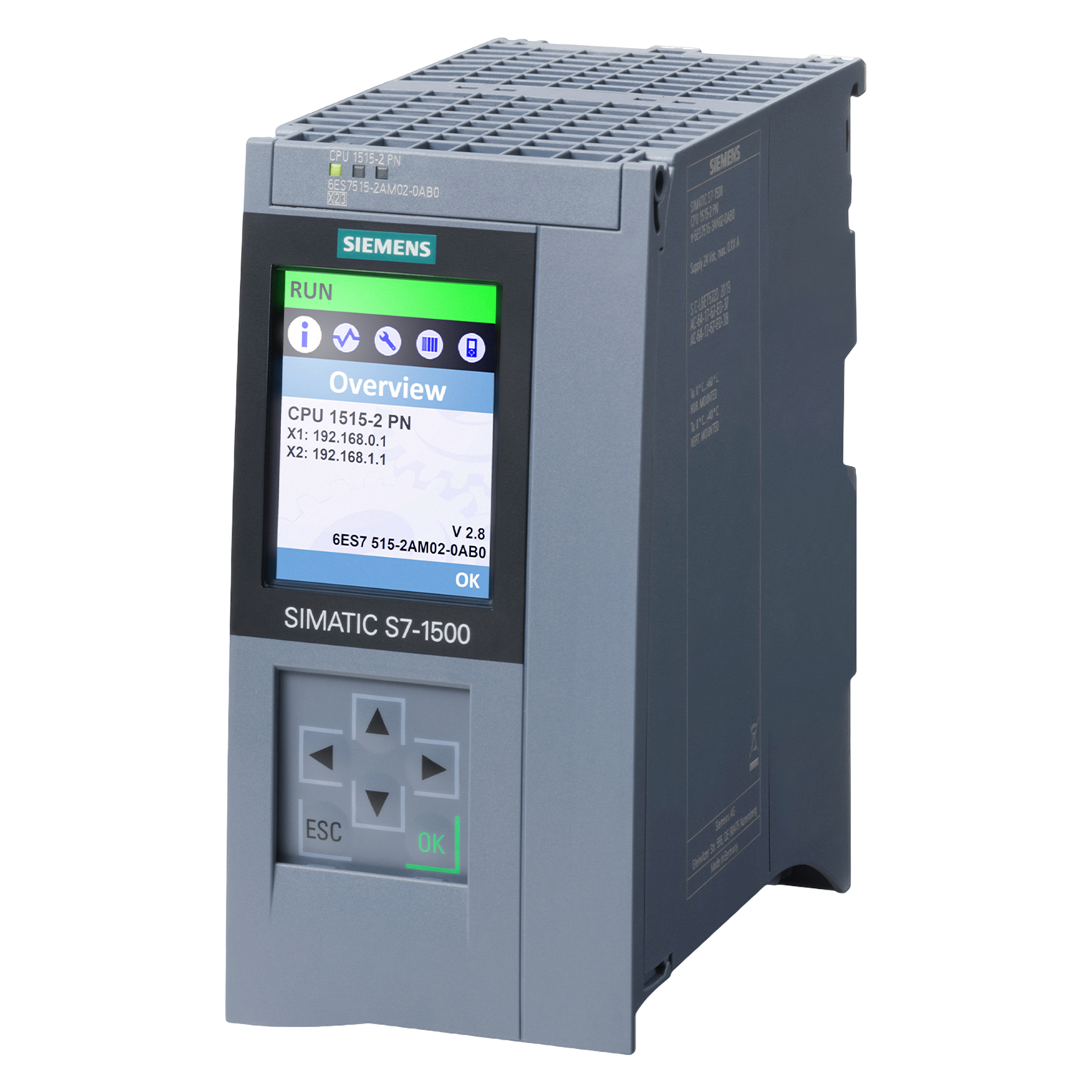 CPU 1515-2PN 500KB/3MB 1xPN Alim 24VCC Siemens