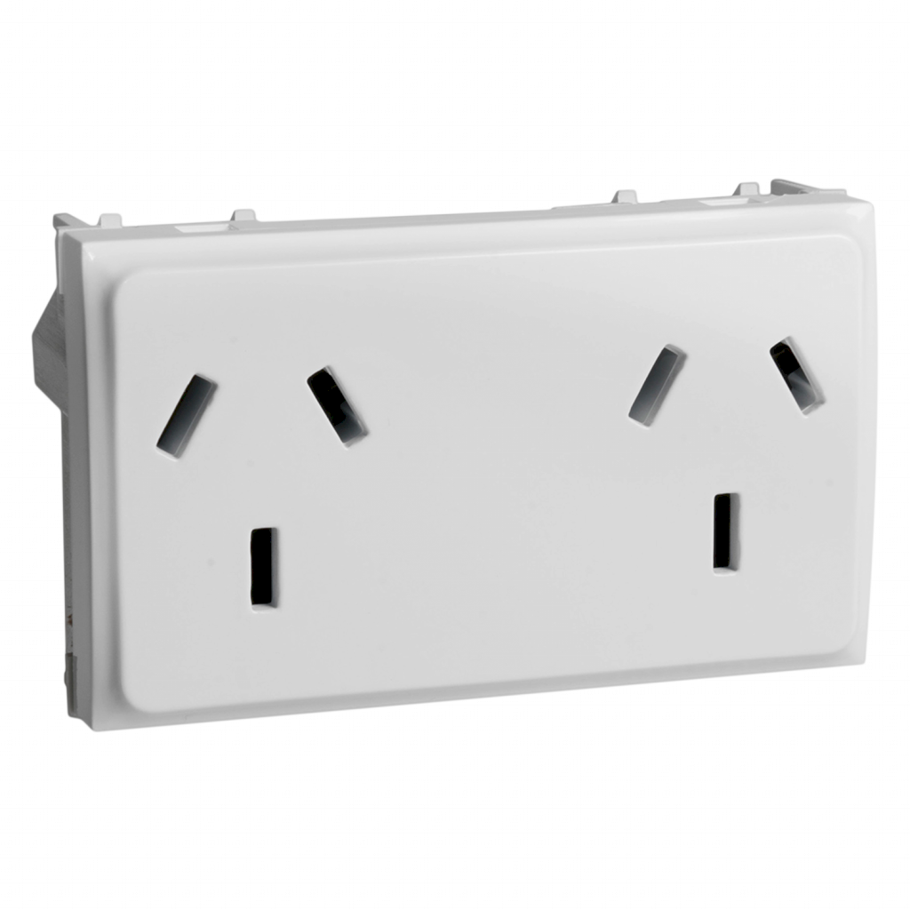 [32204] TOMA DOBLE CON TIERRA SCH 10A 250V BLANCO BASE WDA104131