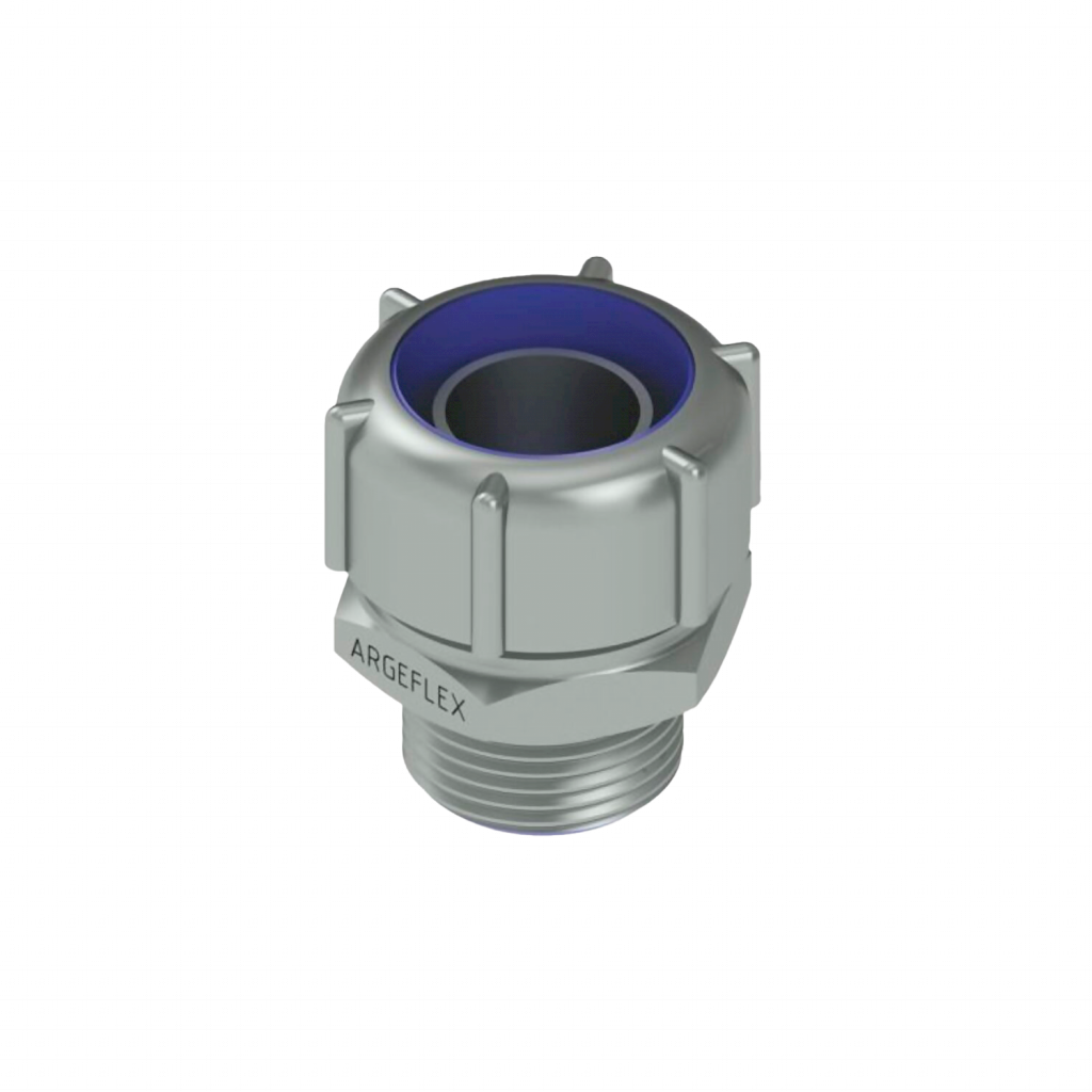 [8711] CONECTOR RECTO PARA FLEXIBLE GRIS 1 1/2" ARGENF FT 36