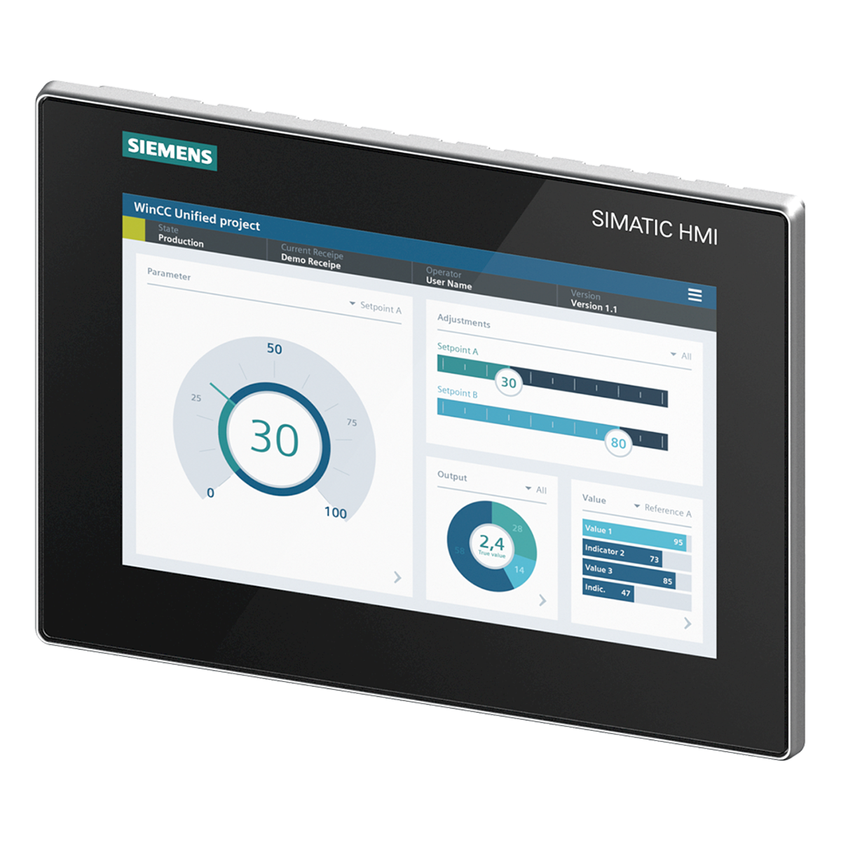 [2764] Panel Comfort Unified HMI MTP1000 10,1" Touch TFT Interfaz Profinet 24VCC Siemens