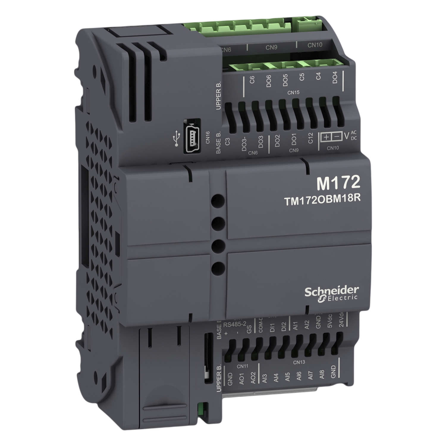 [3013] CPU M172O (2DI/6DO Relé/8AI/2AO) 2xMB RTU S/DISPLAY 24VCA/CC Schneider Electric