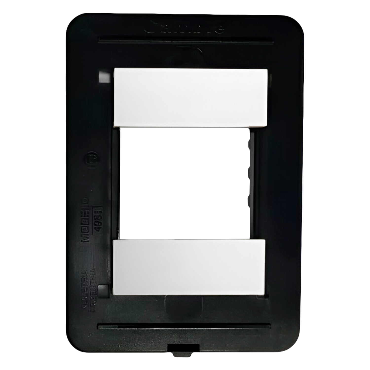 Bastidor Bauhaus PVC 2 Módulos Negro C/Tapón Blanco Cambre