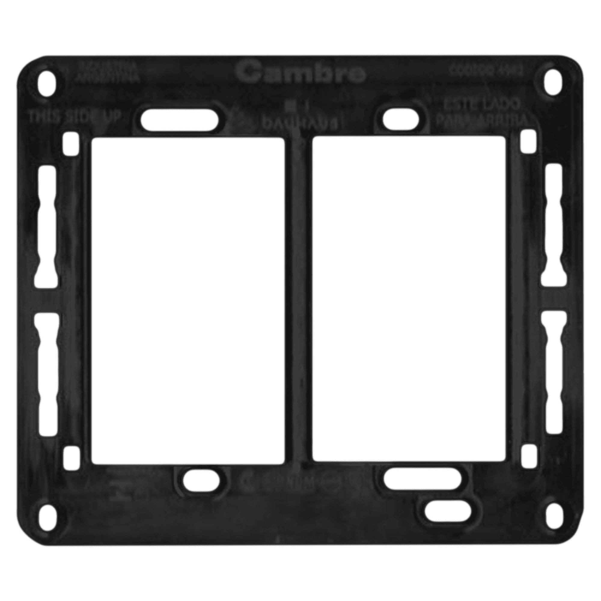 [3479] Bastidor Doble Bauhaus PVC 8 Módulos Negro Cambre