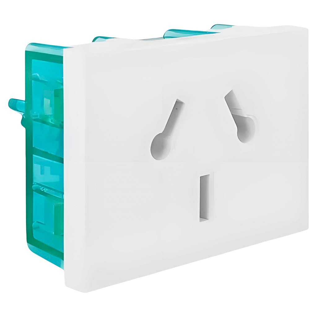 TOMA COMBINADO CON TIERRA 10A BLANCO 6909