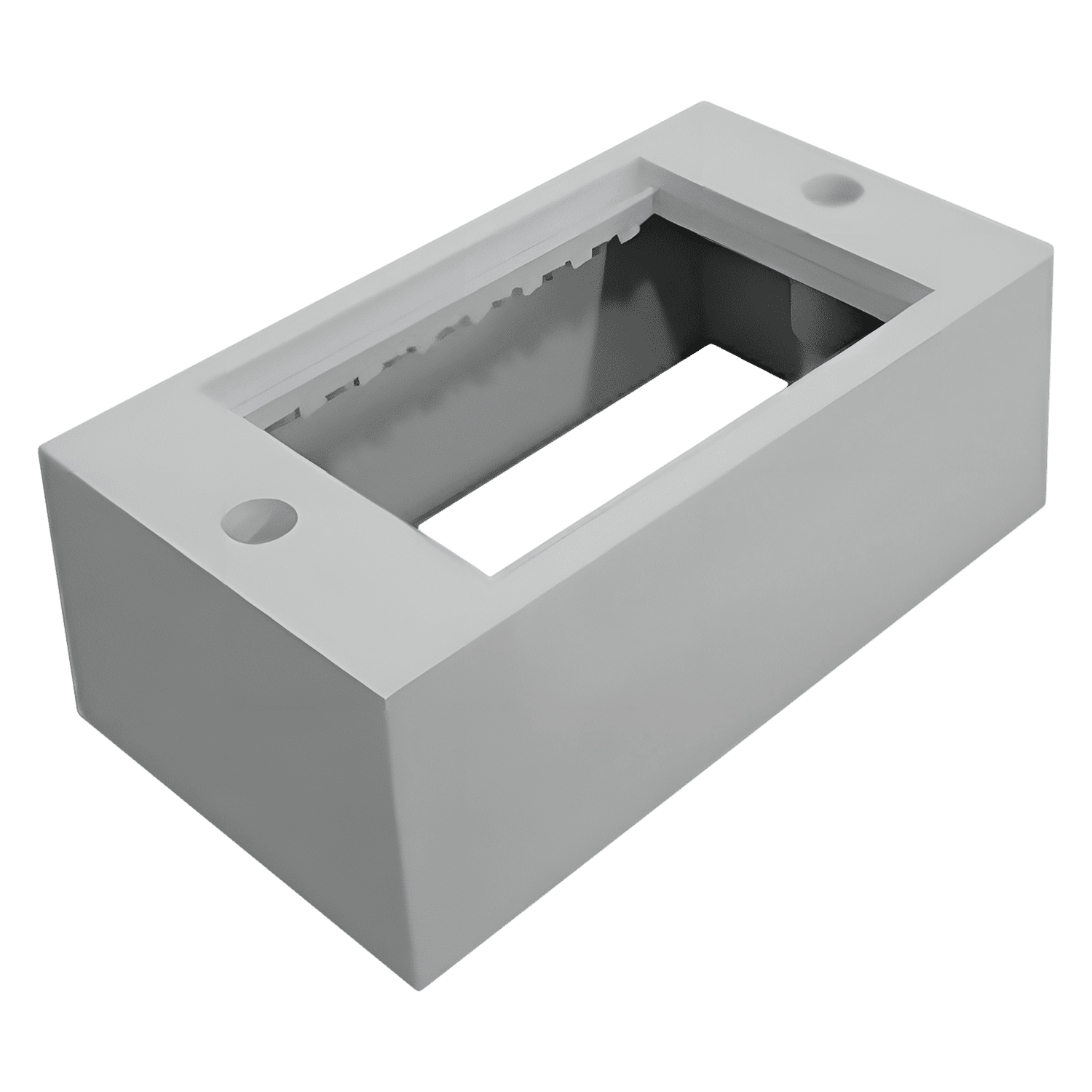 Caja P/4 Módulos Rectangular Blanca Soporte Exterior PVC Cambre