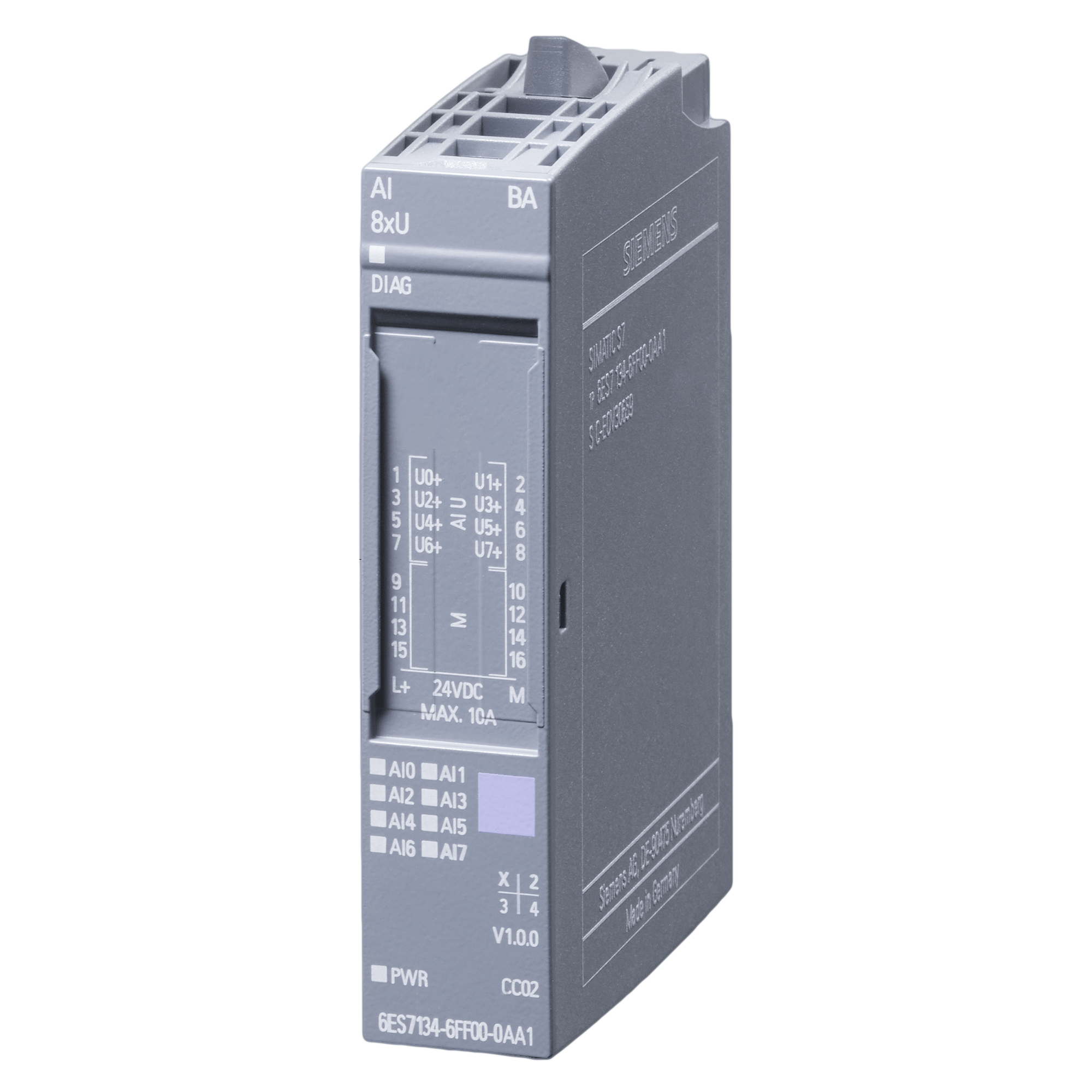 [24928] Módulo ET200SP 8 E/Analog. Conector Alimen. Bus/Distribucion Bus Montaje Riel DIN/Sobre Base 24VCC Siemens