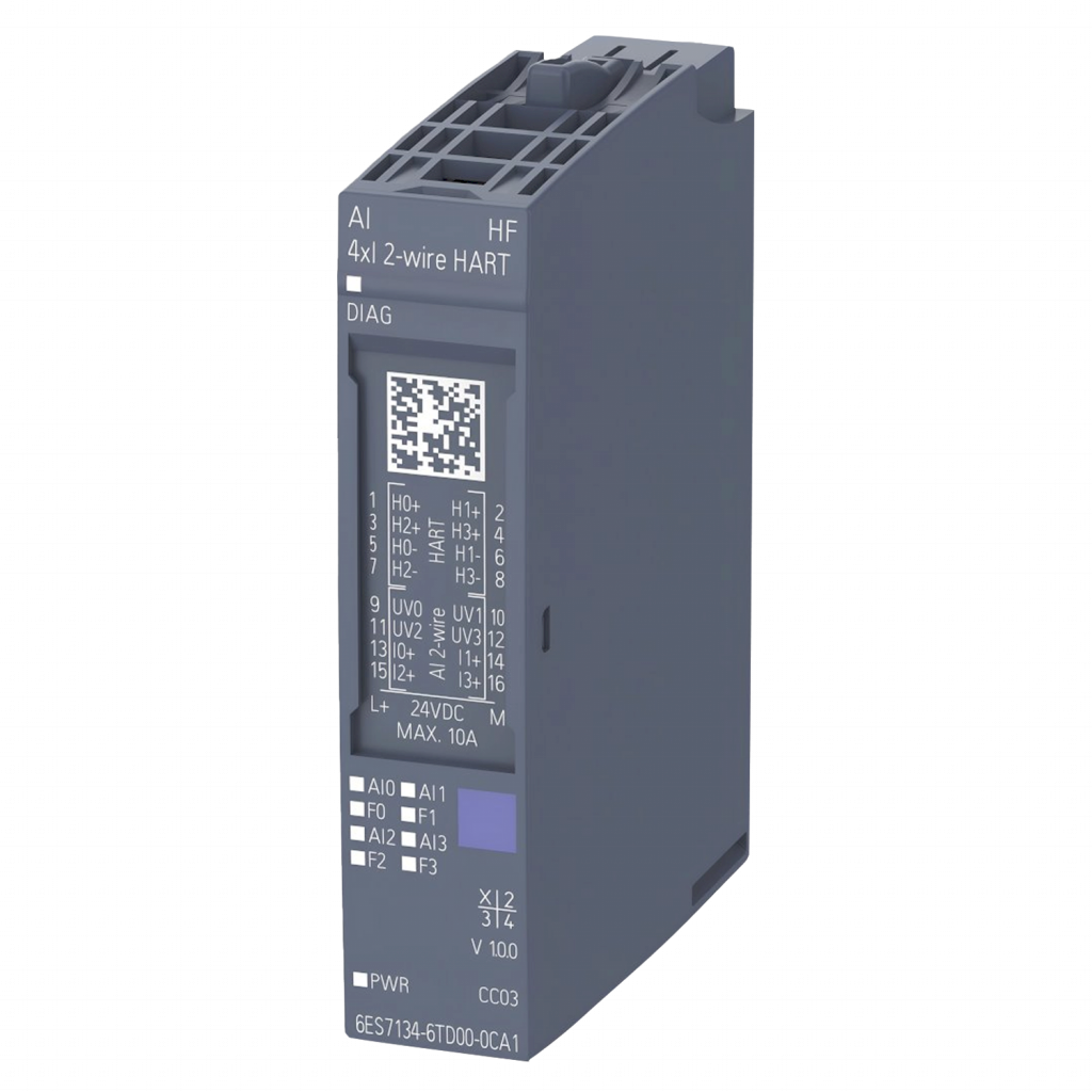 Modulo ET200SP 4 E/Analog. Conector Alimen. Bus/Distribucion Bus Montaje Riel DIN/Sobre Base 24VCC Siemens