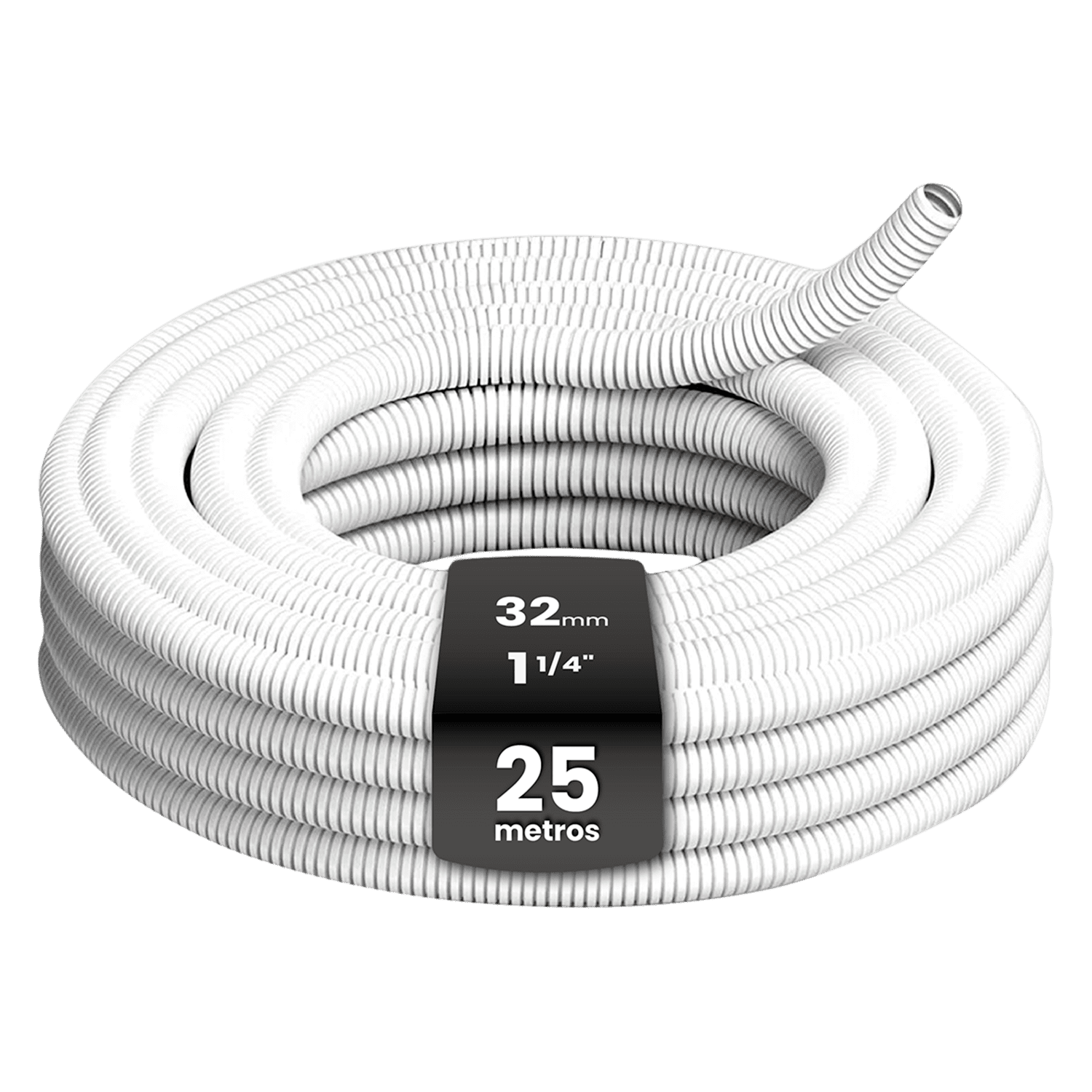 [33593] Caño Corrugado Liviano Blanco 1 1/4'' PVC 25Mts Sistelectric