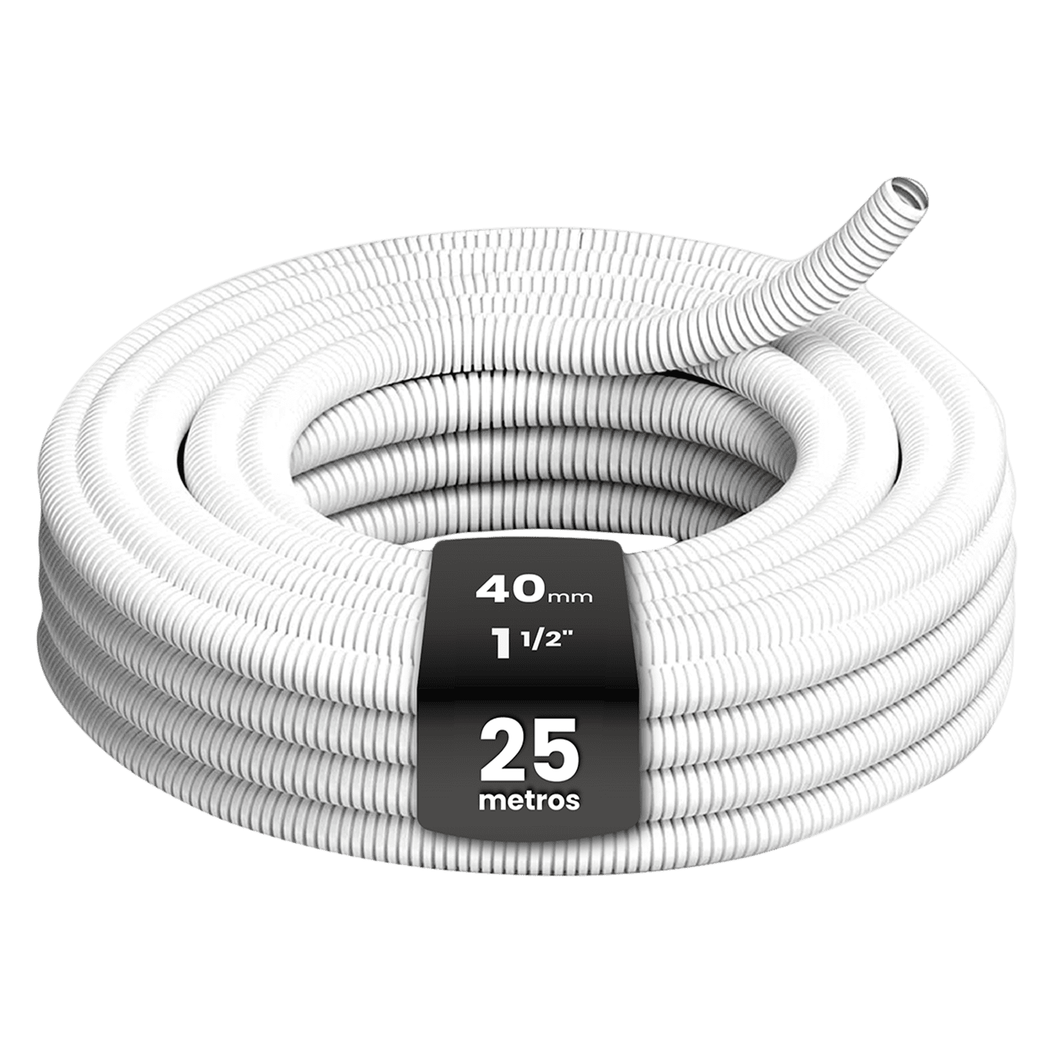 [33594] Caño Corrugado Liviano Blanco 1 1/2'' PVC 25Mts Sistelectric