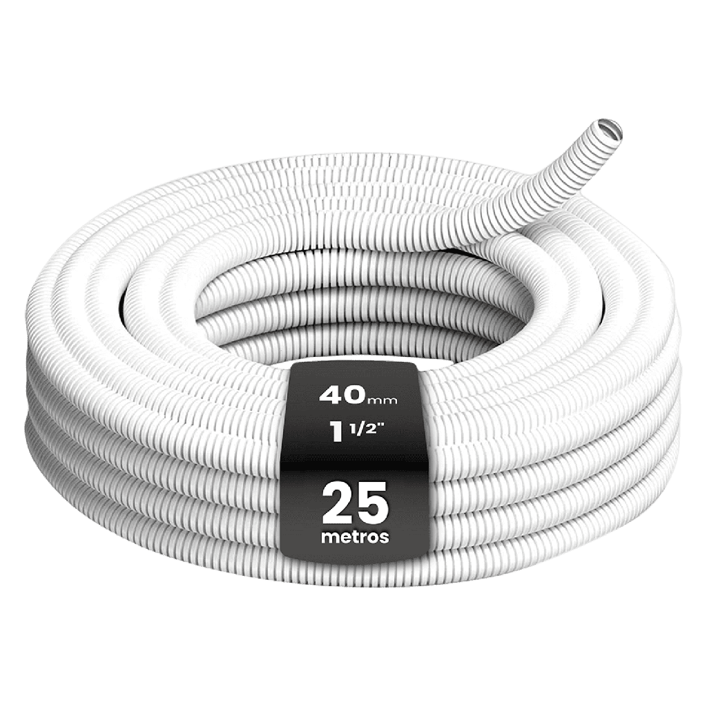 [33594] Caño Corrugado Pesado Blanco 1 1/2'' PVC Sistelectric