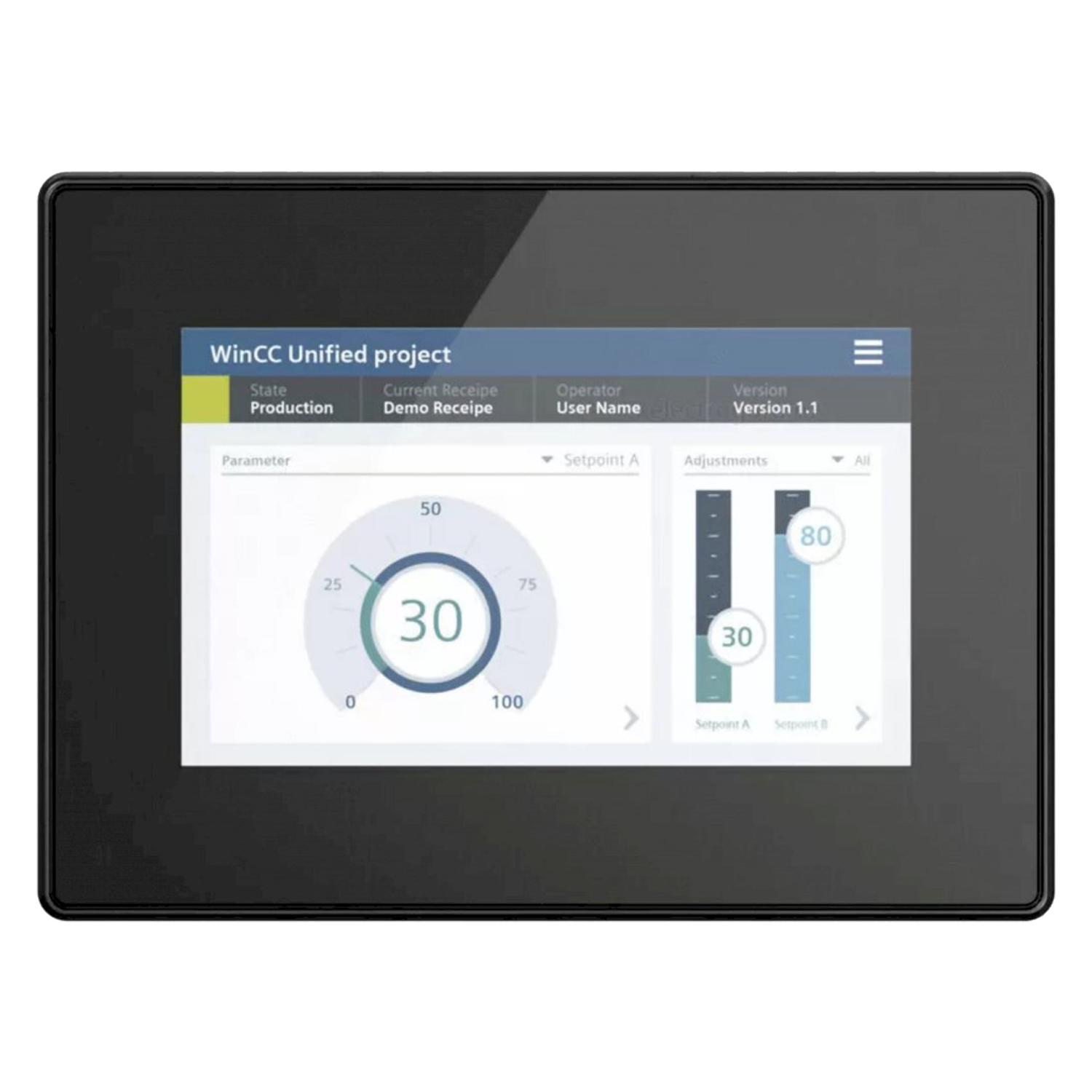Panel Comfort Unified HMI MTP700 7" Touch TFT Interfaz Profinet 24VCC Siemens