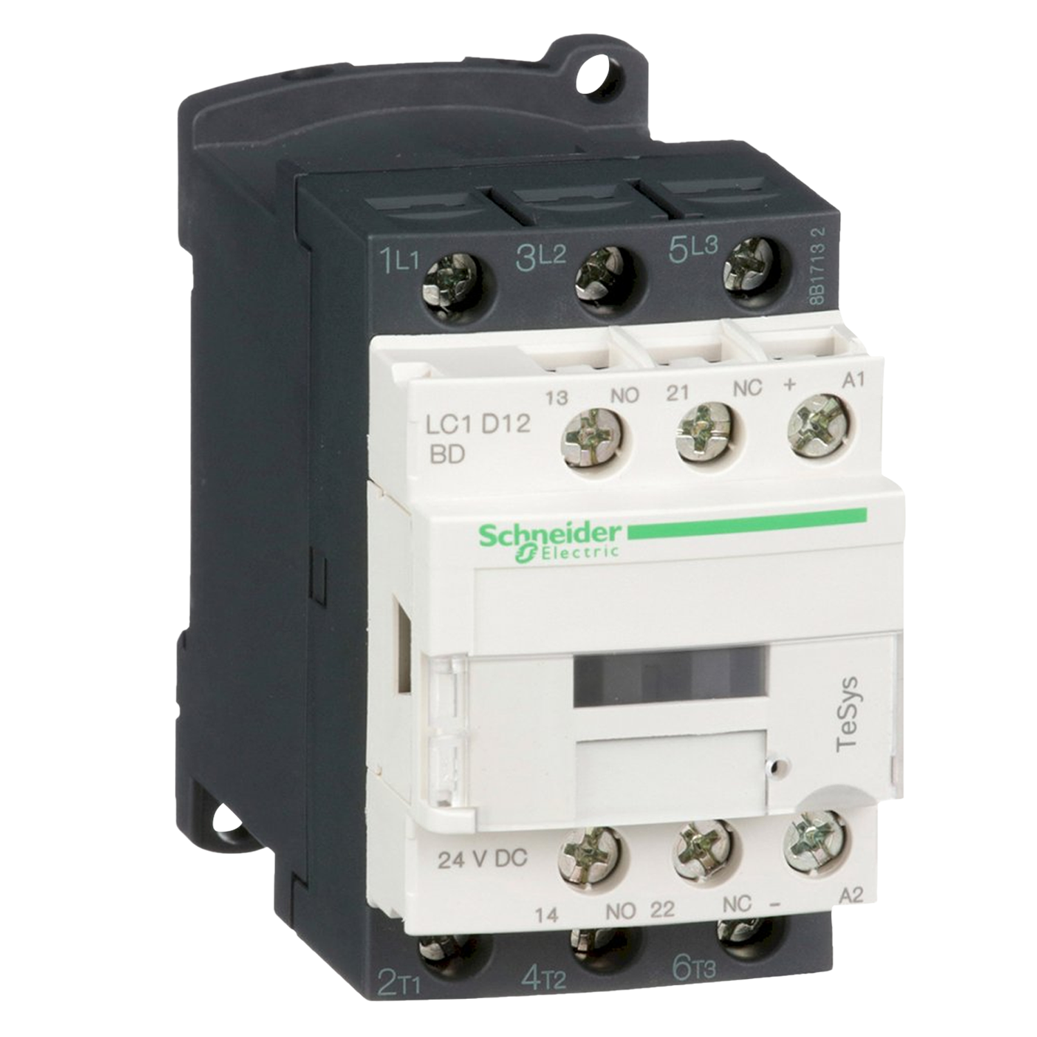 Contactor LC1D 3P 12A 24VCC 5,5kW 1NA+1NC Schneider Electric