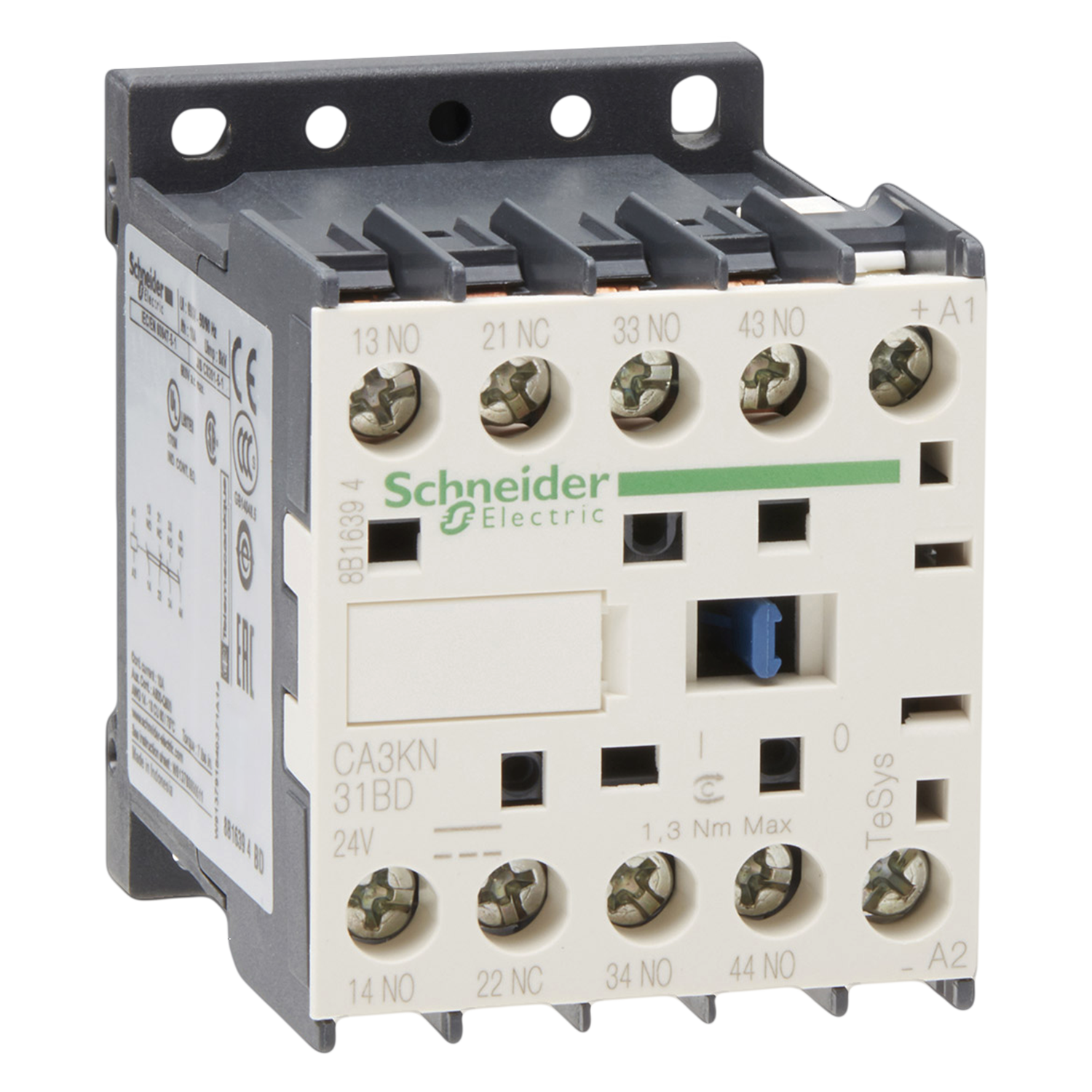 Contactor Auxiliar 4 Polos 220VCA 10A 3NA + 1NC Schneider Electric
