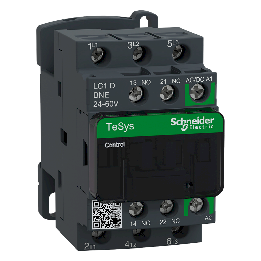 CONTACTOR D 12AMP 1+1 5,5KW 24-60 VCA/CC 3P LC1D12BNE