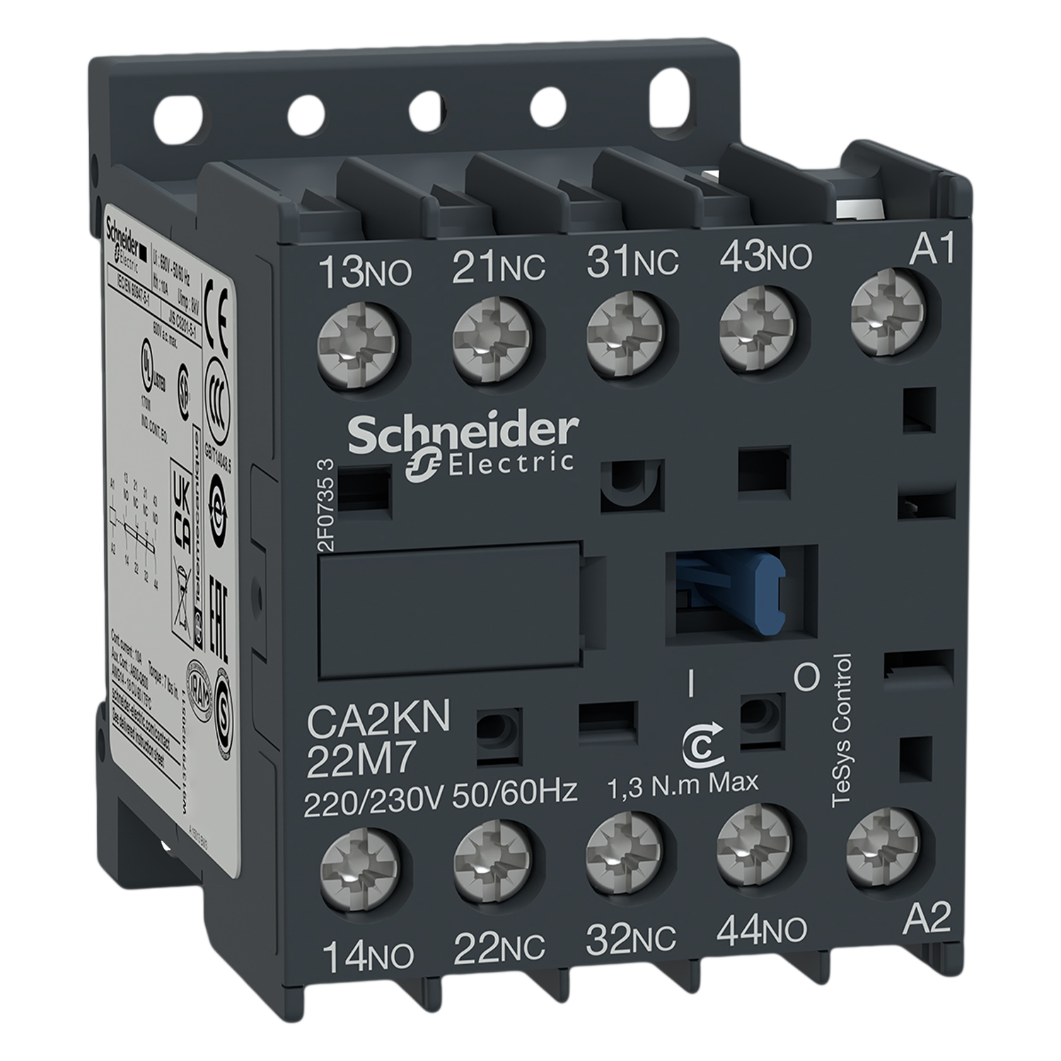 [27272] Contactor Auxiliar 4 Polos 220VCA 10A 2NA + 2NC Schneider Electric