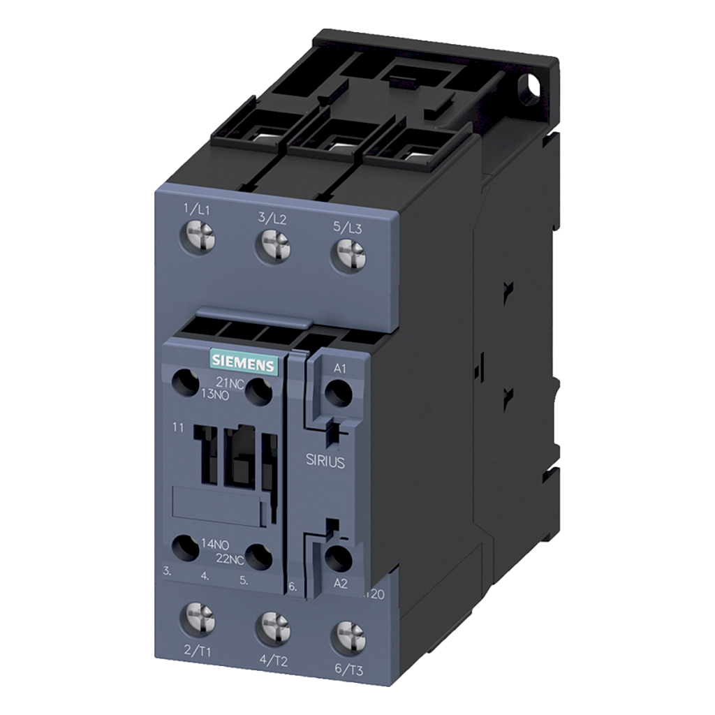 Contactor 3RT2 3P 65A 24VCC 30kW 1NA+1NC S2 Siemens