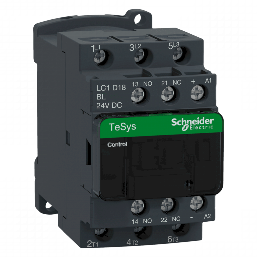 CONTACTOR D 18AMP 1+1 7.5KW 24VCC 3P BC-AR-ANTIP LC1D18BL