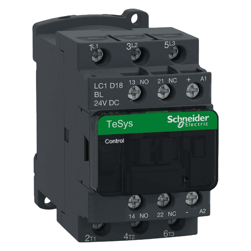 Contactor LC1D BC-AR-ANTIP 3P 18A 24VCC 7,5kW 1NA+1NC Schneider Electric