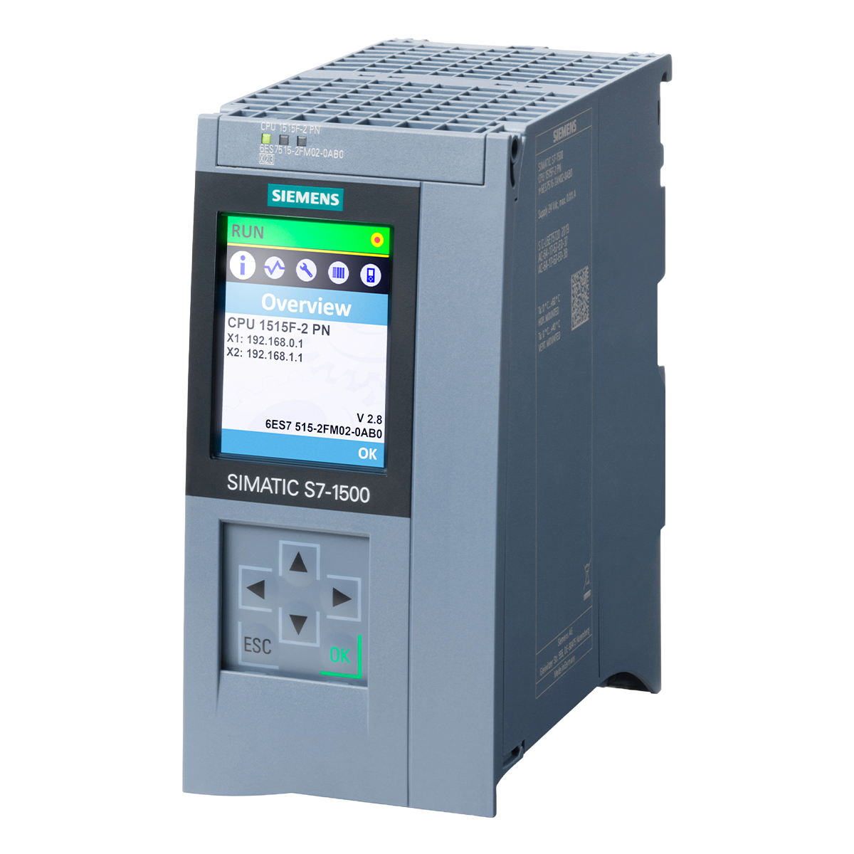 [10888] CPU 1515F-2PN 750KB/3MB 2xPN Alim 24VCC Siemens