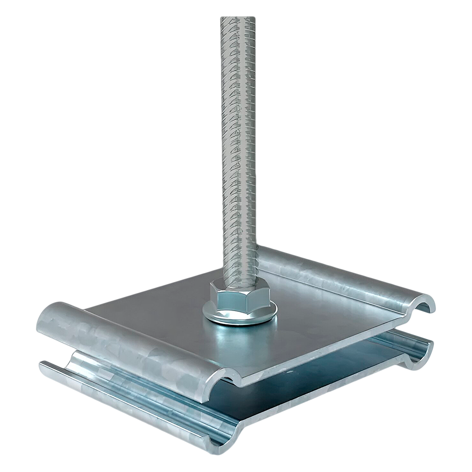 [3165] Grampa de Suspensión Central P/Bandeja Alambre Chapa Zincada Samet