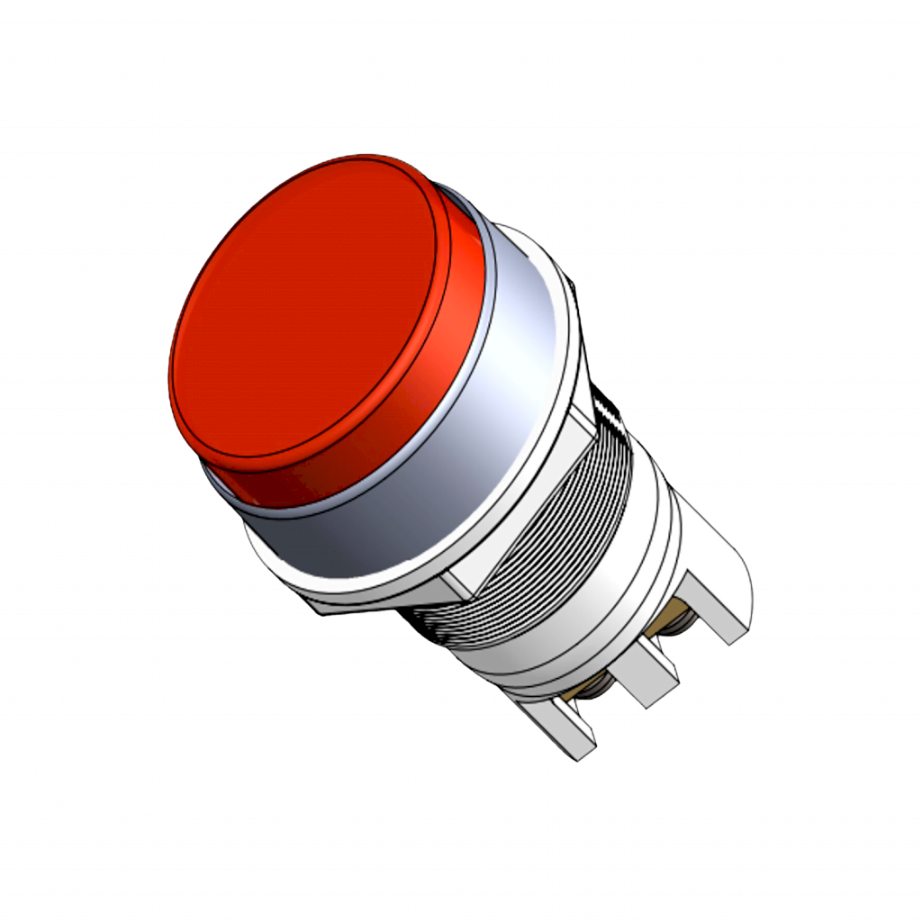 OJO DE BUEY 22MM NEON DOBLE LUM. 220V ROJO SLN-2296 R