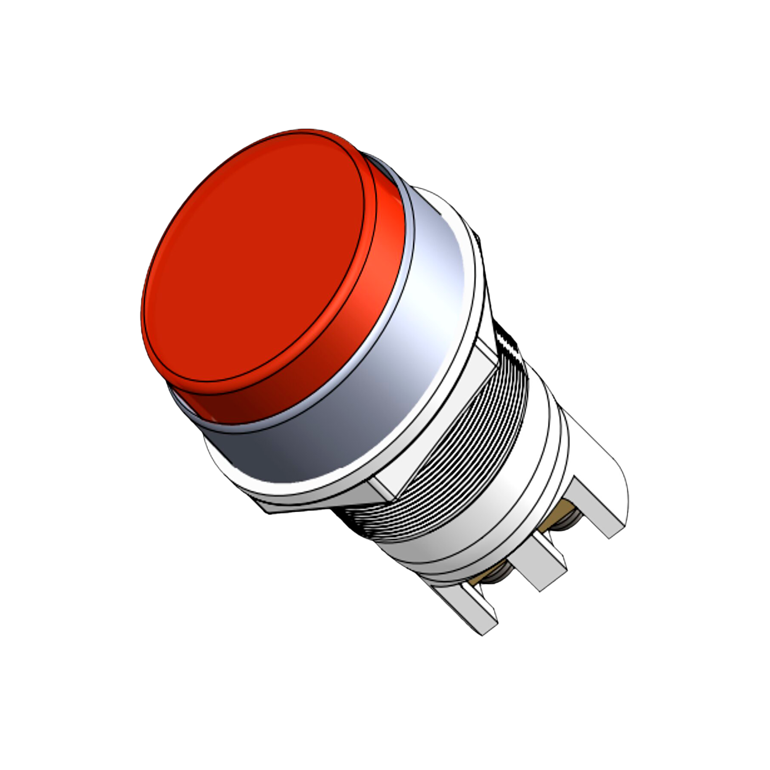 Ojo de Buey Plástico Neon Doble Luminoso 220VCA 22mm Rojo Tea