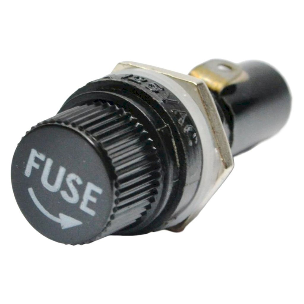 [5759] Portafusible P/Panel 30x6mm Negro Electronica