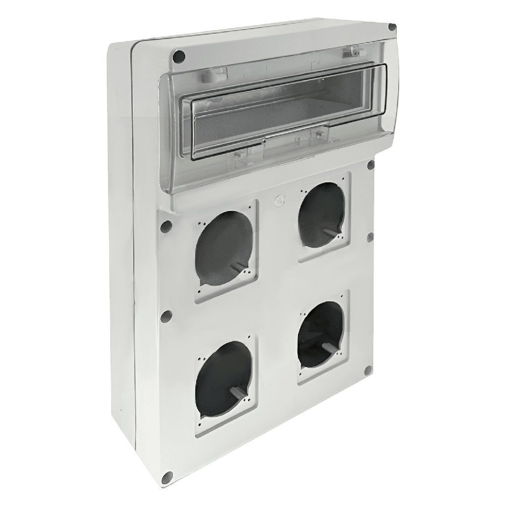 [30765] Tablero DIN Conexdin Polimero Técnico 12 Módulos + 4 Huecos Interior y Exterior IP65 Gris Conextube