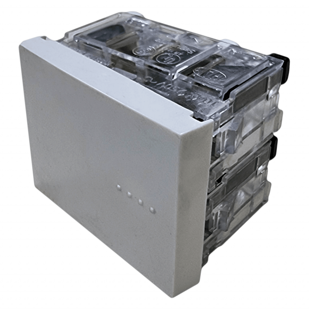 Módulo Bauhaus Combinación Doble 4 Vías Blanco Cambre