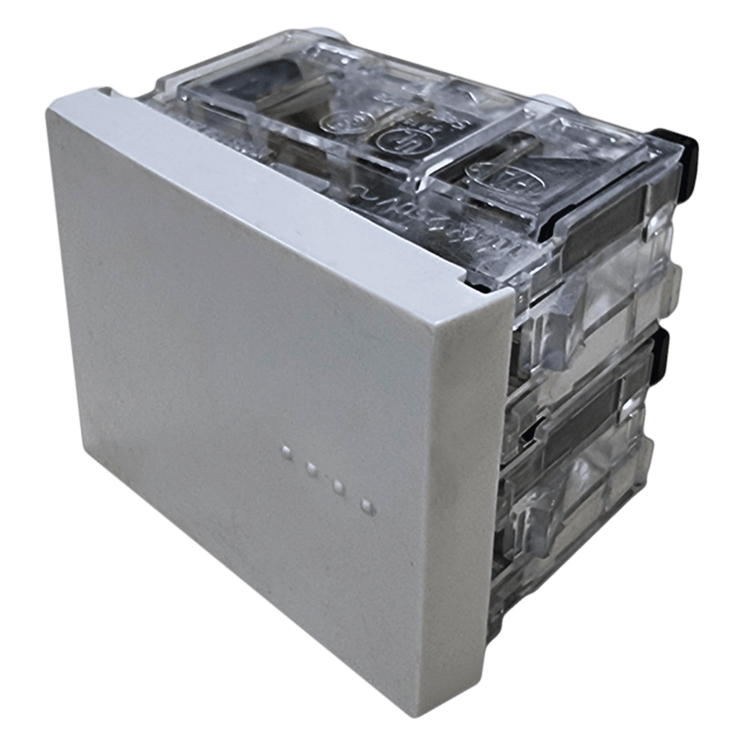 [12080] Módulo Bauhaus Combinación Doble 4 Vías Blanco Cambre