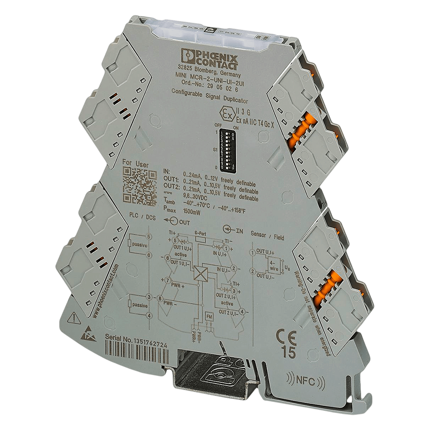 Duplicador de Señal 24VCC Entrada/Salida 0-10V Señal Analogica Phoenix Contact
