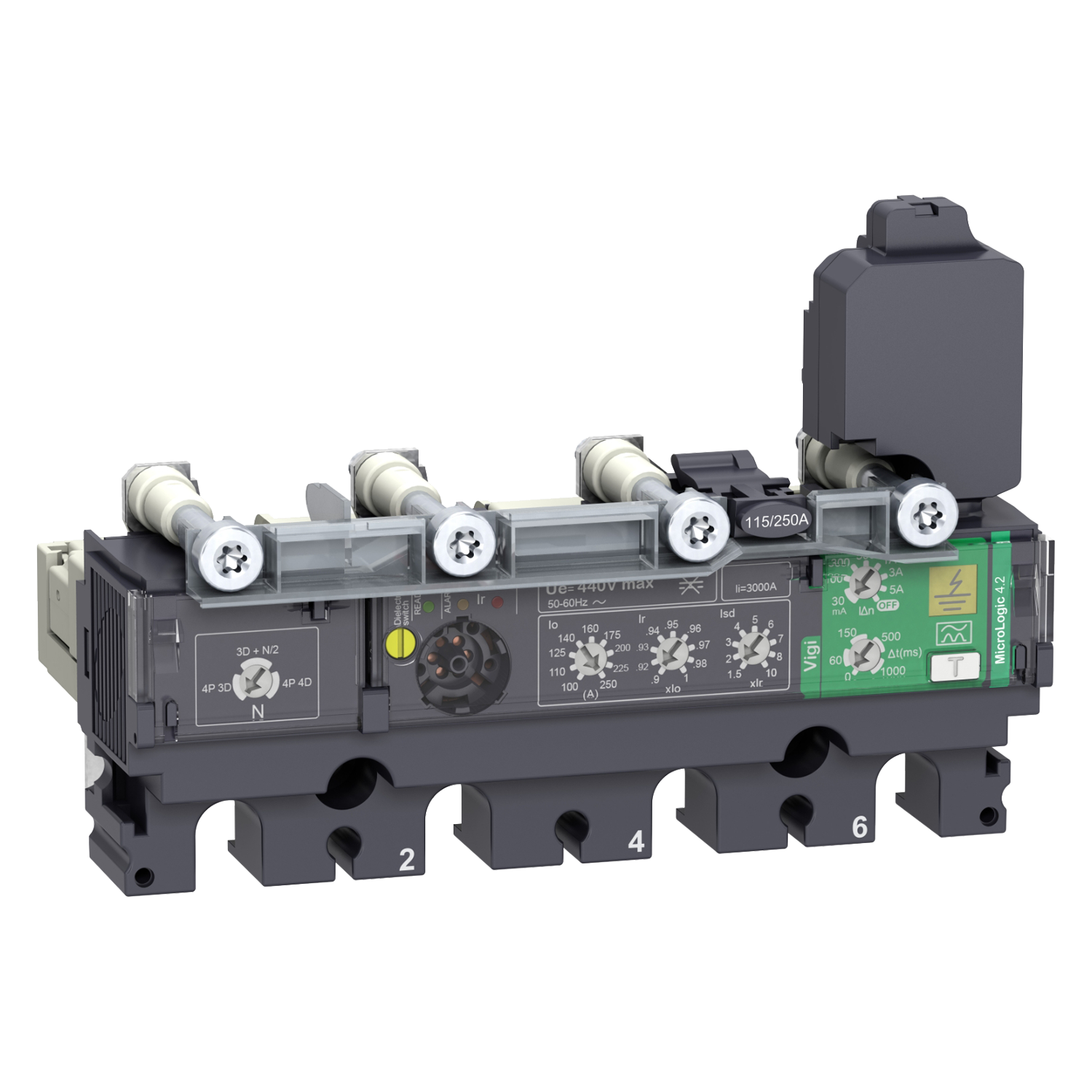 Relé Compact NSX(100 a 250) Unidad de Disparo Electrónica Regulable Hasta 440VCA 100A Schneider Electric