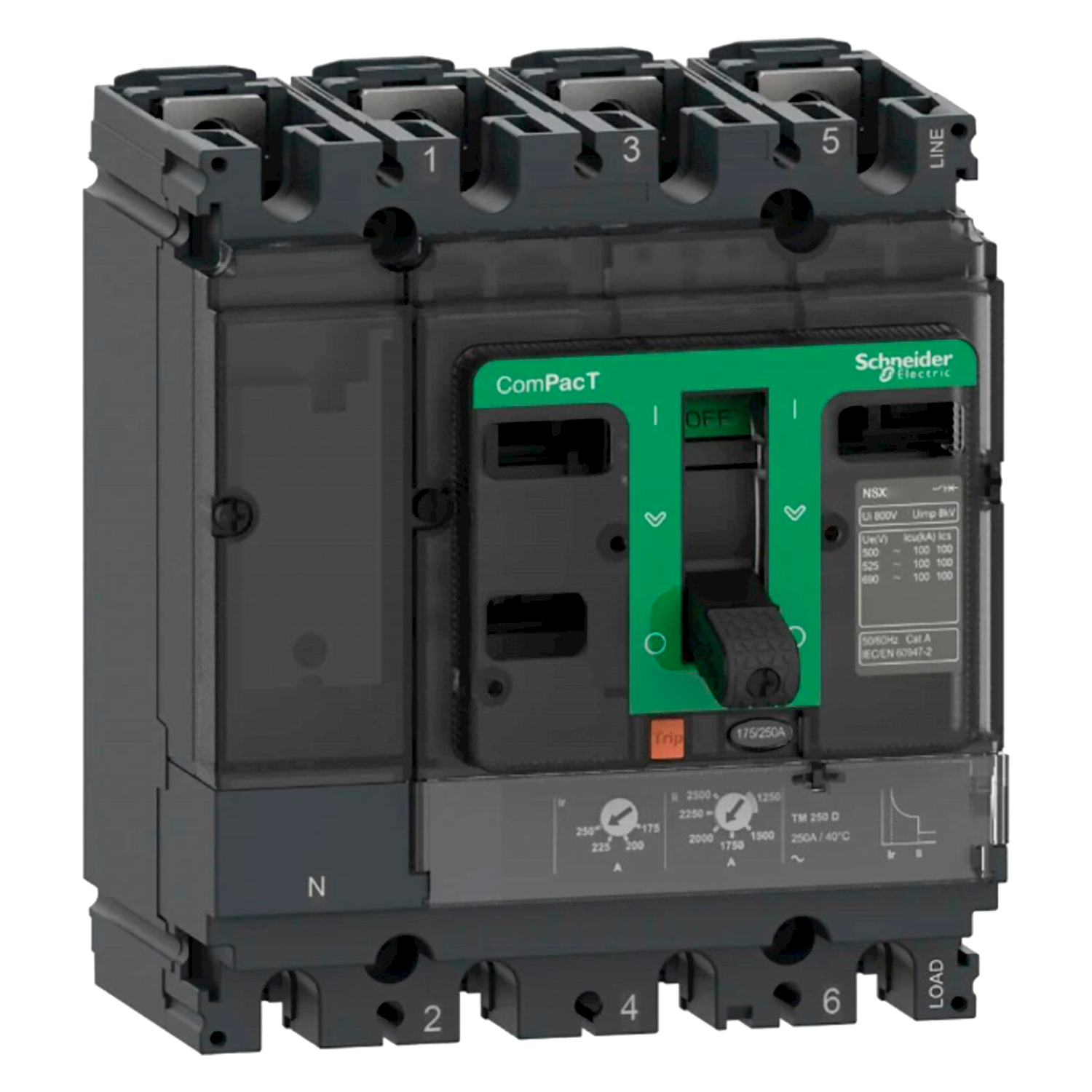 Interr. NSX250B 4P 250A 690VCA Schneider Electric