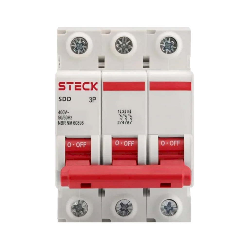 Interruptor Termomagnético SDD63 3x63A 3KA Curva C Steck Electric