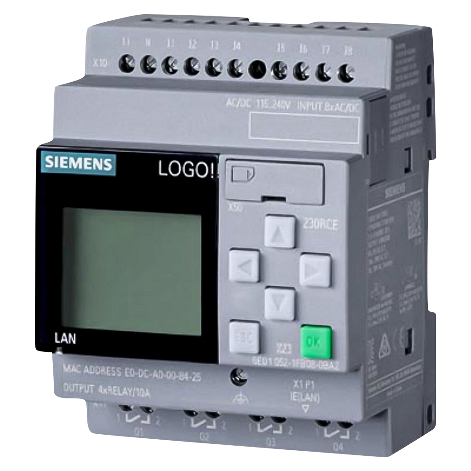 Logo! 8.4 230RCE 8ED + 4SD ETH S7/MB TCP/MQTT C/Display Siemens