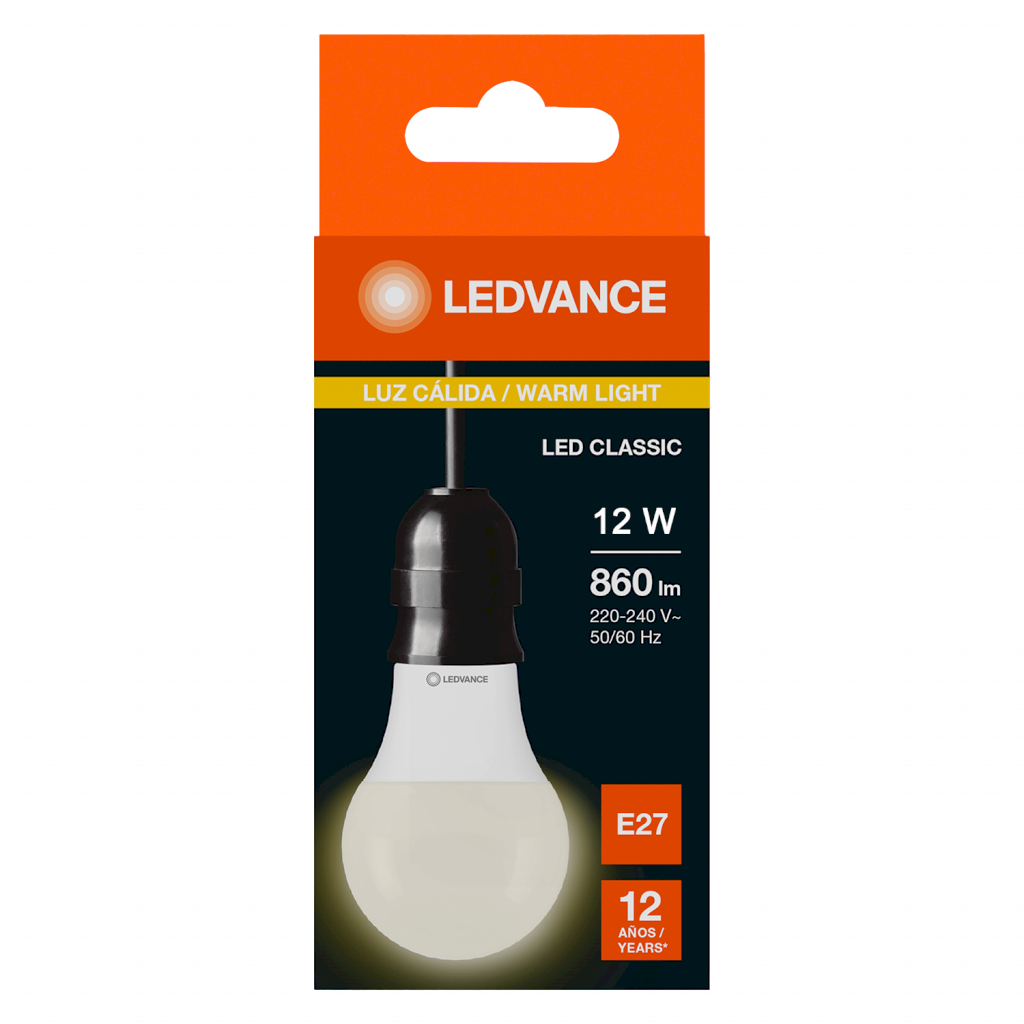 LAMPARA LED A60 12W LUZ CALIDA E27 860lm 7023450