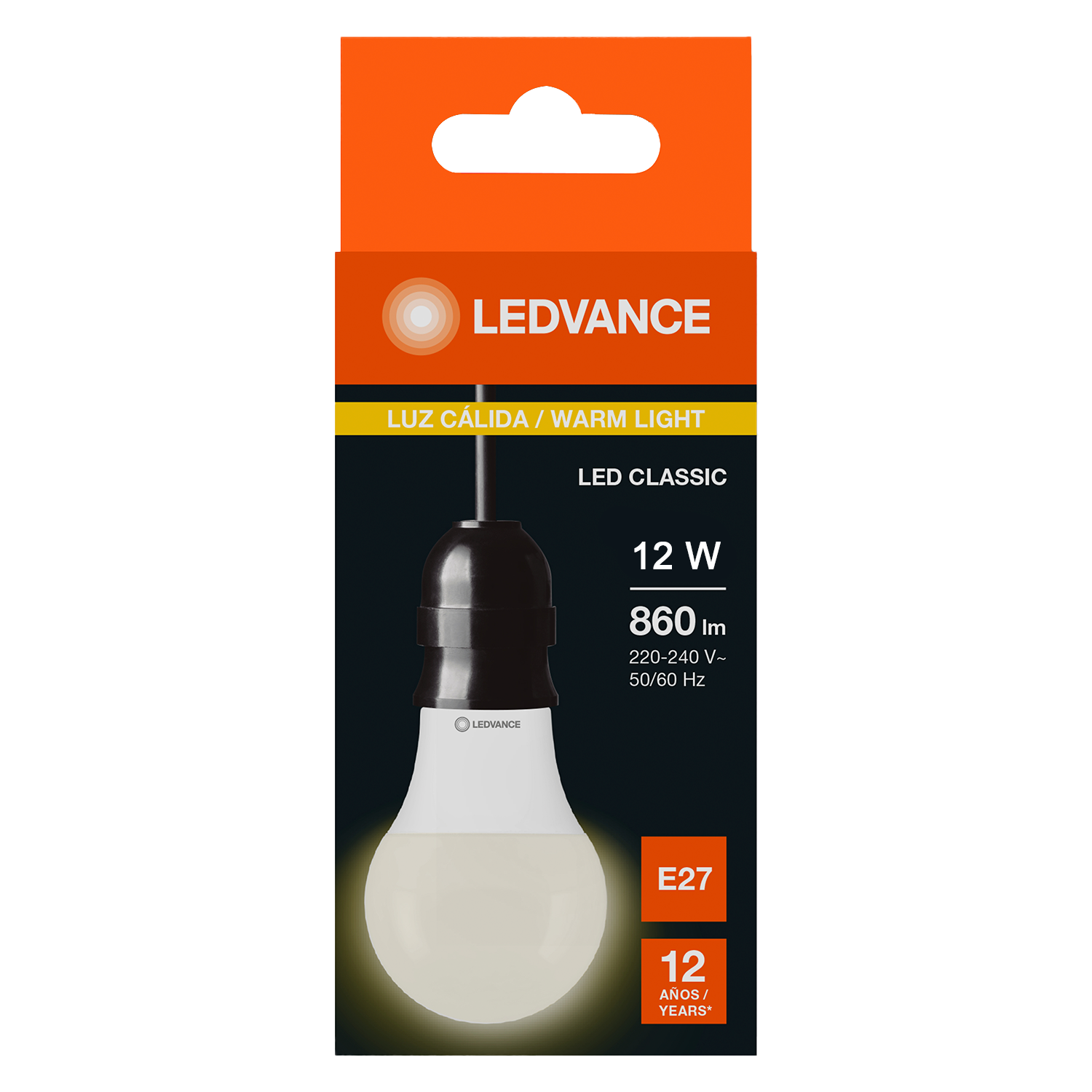 Lampara Led A60 12W Luz Calida E27 860lm Ledvance