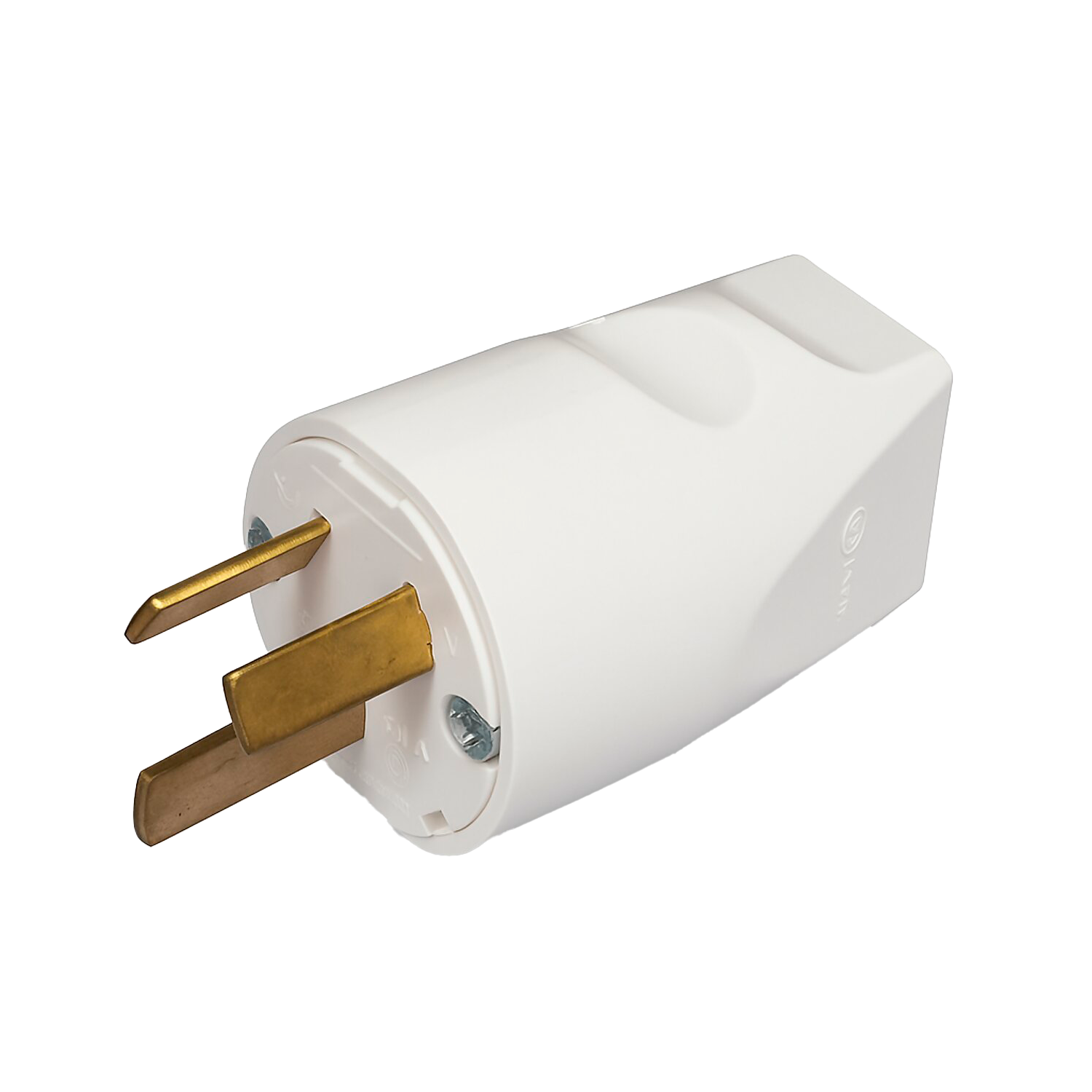 [37671] Ficha Macho Bipolar 10A C/Tierra Blanco Salida Posterior Cambre