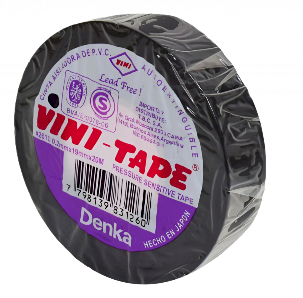 CINTA AISLADORA NEGRA 20MT VINI-TAPE 261D-20N