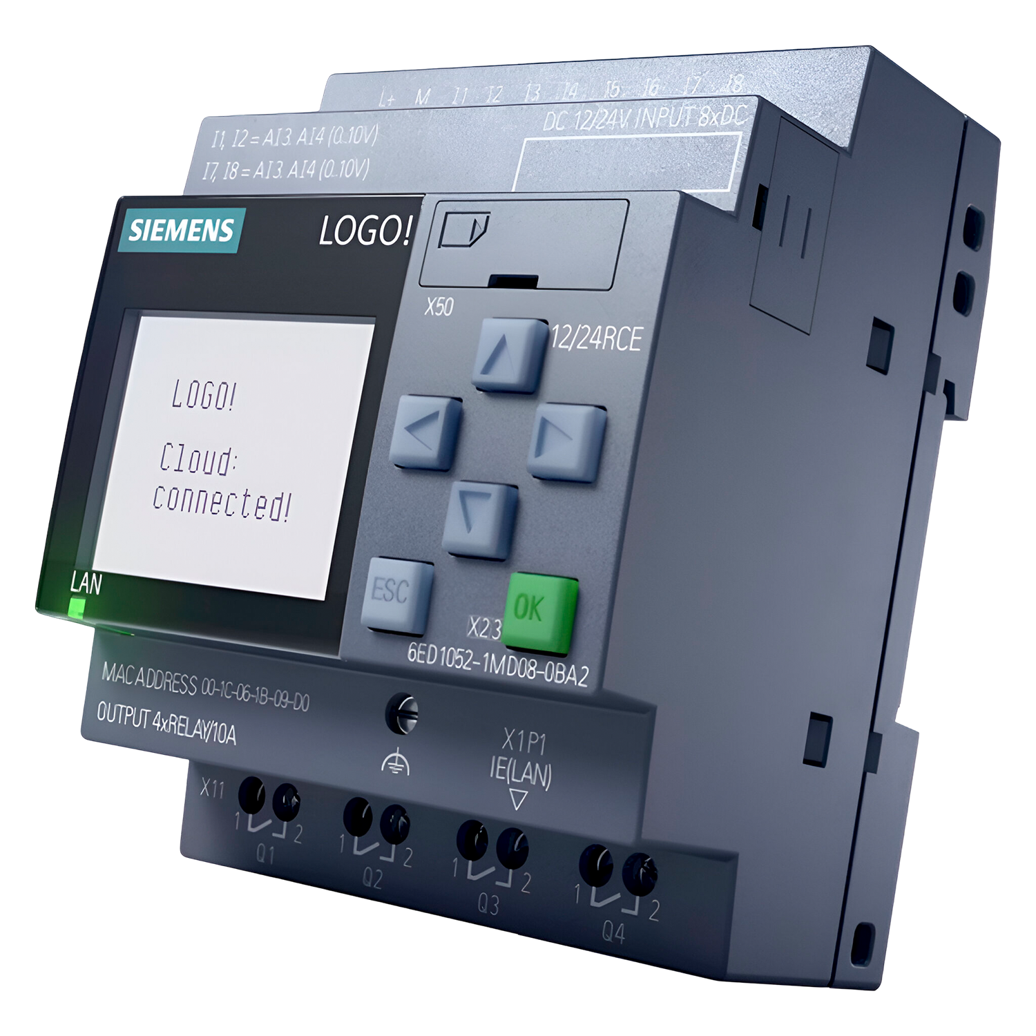 [37483] Logo! 8.4 12/24RCE 8ED + 4SD + 4EA ETH S7/MB TCP/MQTT C/Display Siemens