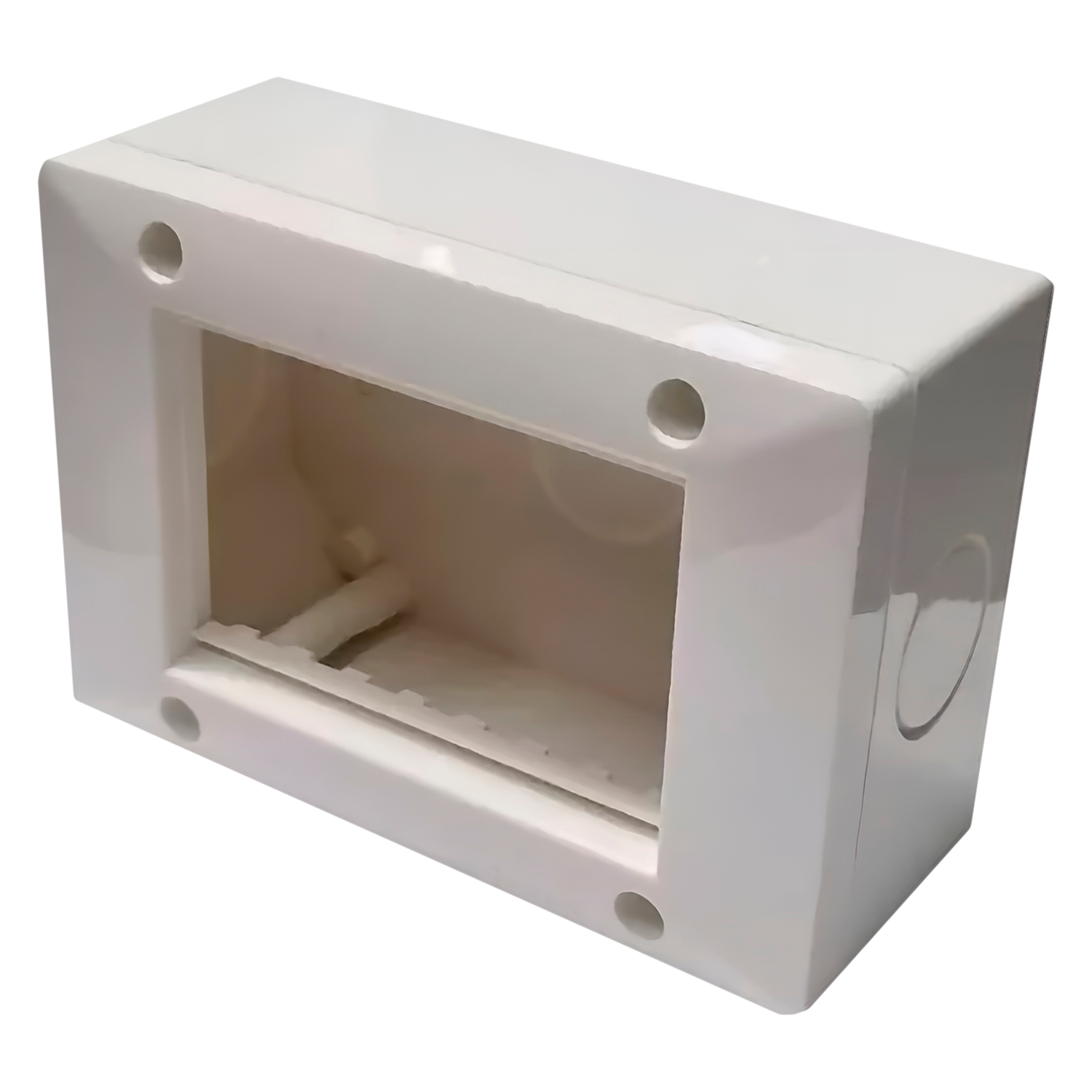 [14556] Caja P/4 Módulos Rectangular Blanca C/Base PVC Cambre