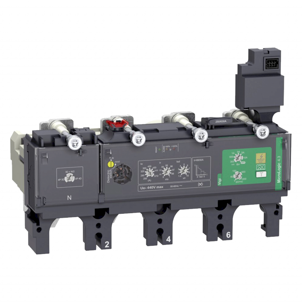 Relé Compact NSX(100 a 250) Unidad de Disparo Electrónica Regulable Hasta 690VCA 570A Schneider Electric