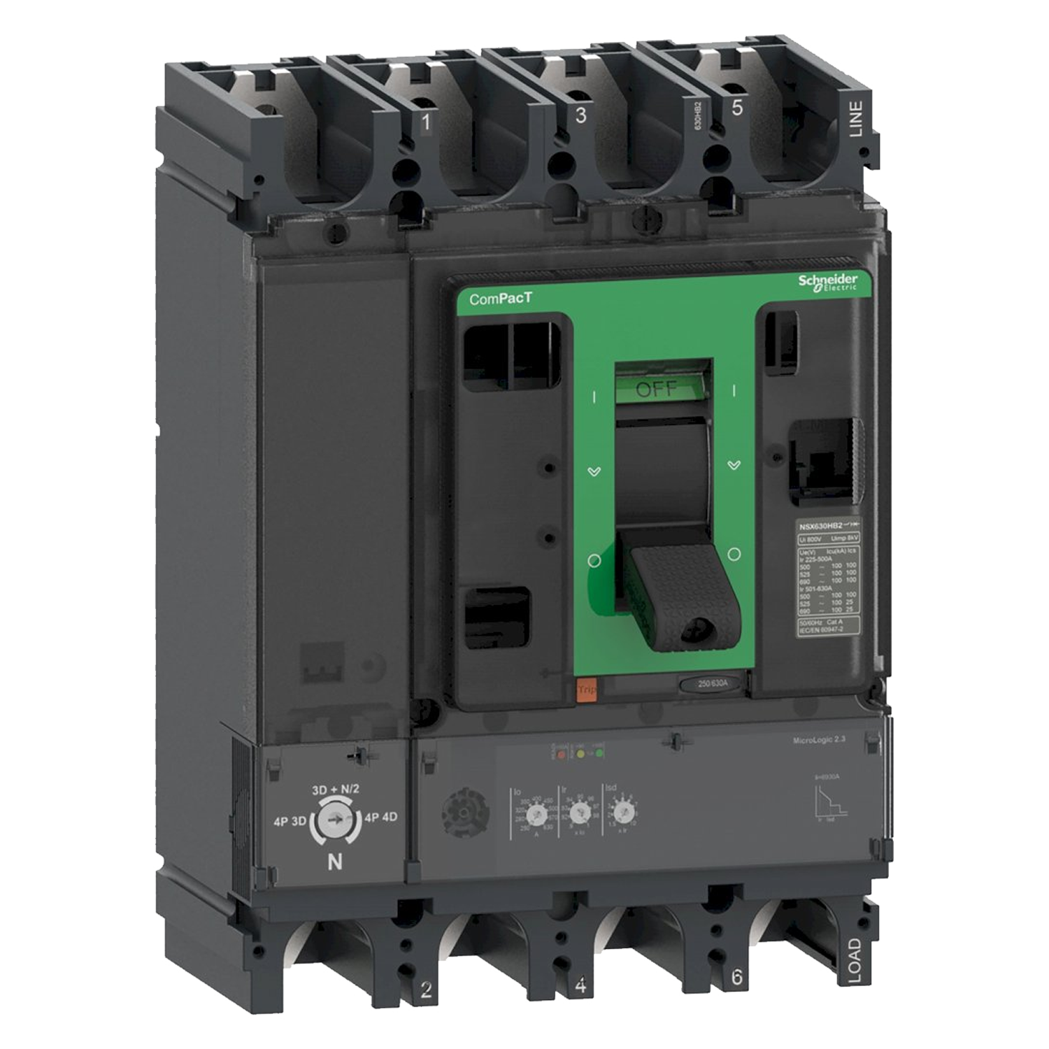 Interr. NSX630N 4P 630A 380/415VCA Schneider Electric