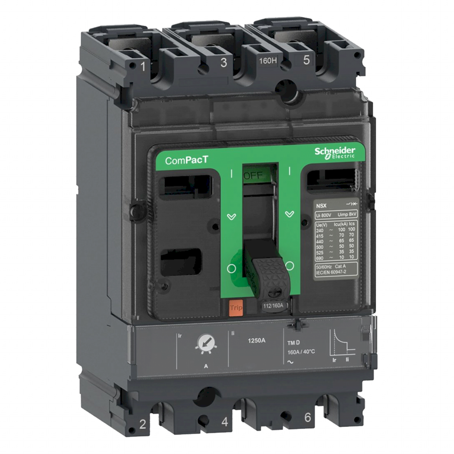 Interr. NSX160B 3P 125A 690VCA Schneider Electric