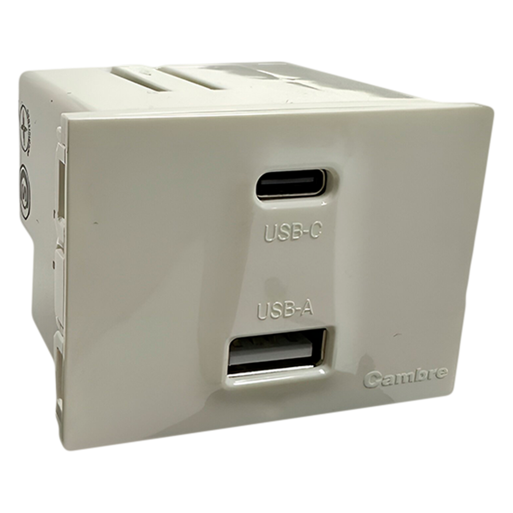 [17030] Módulo 2 Toma USB 2 Múdulo Ocupado 5A Blanco Cambre